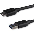 StarTech.com 0.5m 20in Slim USB 3.0 A to Micro B Cable M/M - Mobile Charge Sync 