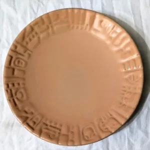 Frankoma Pottery Vintage Mayan Aztec Desert/Bread Plate 5.25" Coral 7E - Picture 1 of 6