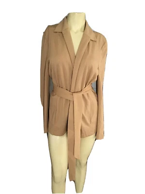 CHAQUETA BADGLEY MISCHKA MUJER ABIERTA, CINTURÓN MARRÓN KIMONO GLAMOUR AMERICANO-M Foto 1 de 4