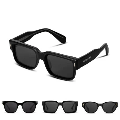 Gafas de sol LATENZAZERO hombre/mujer UV400 minimal negras black fashion acetato - Imagen 1 de 2