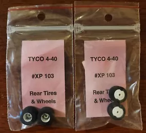 HO Tyco 4-40 #XP 103 Rear Tires & Wheels (2 Sets) - Picture 1 of 1