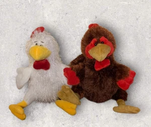 Lot 2 Webkinz Rooster HM346 Chicken HM205 No Codes Plush Beaded Stuffed Farm - Picture 1 of 7