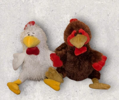 Lot 2 Webkinz Rooster HM346 Chicken HM205 No Codes Plush Beaded Stuffed Farm - Image 1 of 4