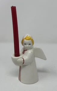 Royal Copenhagen Kerzenhalter Aluminia Fayence 4 1/2" Weihnachtsengel LESEN - Bild 1 von 10
