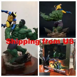 In US!!! Marvel Hulk VS. Wolverine PVC Figure Model Statue Toy Collection 13'' - Picture 1 of 9