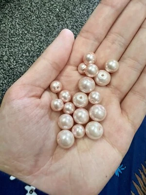 Pink Round Pearl Buttons 2 Hole - Image 1 of 2