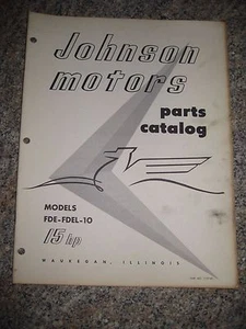 Johnson Outboard Parts Catalog Manual 1961 Sea Horse 15 HP FDE  FDEL -10 376749 - Picture 1 of 3