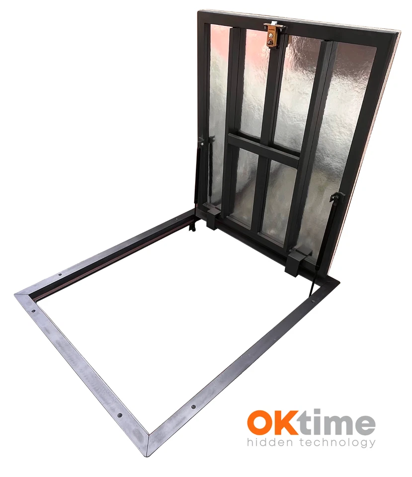 OK TIME Schachtabdeckung 100 x 80 cm Seitenscharniere, Bodenluke Schachtdeckel