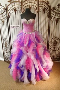 J222 PAPARAZZI 93021 CARNIVAL SZ 6 $568 CORSET BALL GOWN QUINCEANERA - Picture 1 of 11