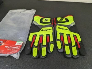 #bi940 Snap On Tools NEW (Hi-Viz) Yellow Impact Gloves Size X-LARGE - Picture 1 of 10