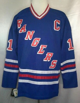 "Футболка Марка Мессье из New York Rangers синяя ""1990-1997 Throwback"" CCM НХЛ" - Изображение 1 из 2