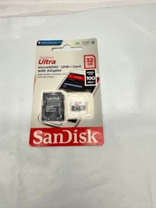 SANDISK Ultra Plus 32GB microSDXC UHS-I Card w/ Adapter Speed Up to 100MB/s*New - Picture 1 of 4