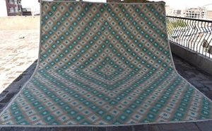 Large Handwoven Afghan Qalaino Area Kilim 8x10 Brown Geometric Turkish Wool Rug - Picture 1 of 10