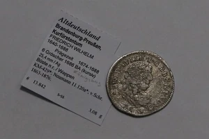 🧭 🇩🇪 GERMANY BRANDENBURG PRUSSIA 6 GROSCHEN 1686 BA SILVER B79 #W508 - Picture 1 of 2