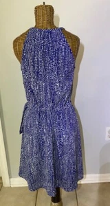 LUCKY BRAND - POLKA DOT SPAGHETTIE BLUE DRESS - S - Imagen 1 de 3