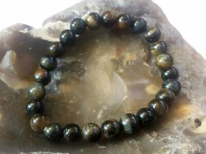 Pulseras para hombre Pulsera Natural Gemstone Brown Tiger Eye Cuentas de 8mm - Imagen 1 de 2
