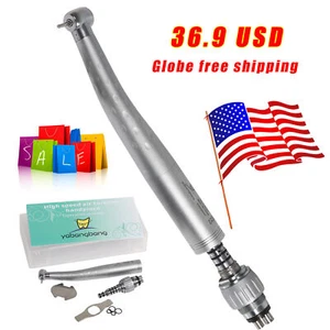 Pieza de mano dental rápida de alta velocidad pulsador + acoplador rápido de 4 orificios giratorio 360° - Imagen 1 de 13