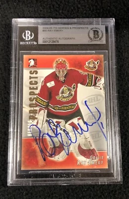 Ray Emery Signed 2004/05 Heroes and Prospects Card #45 Beckett Certified Blue - Image 1 of 2