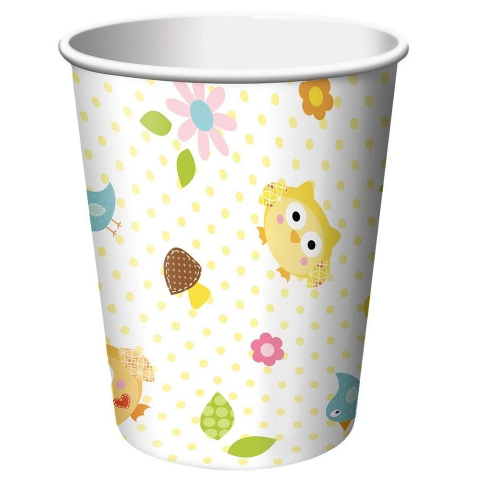 Happi Tree Owl Woodland Animals Cute Baby Shower Party 9 oz. Paper Cups - Image 1 of 1