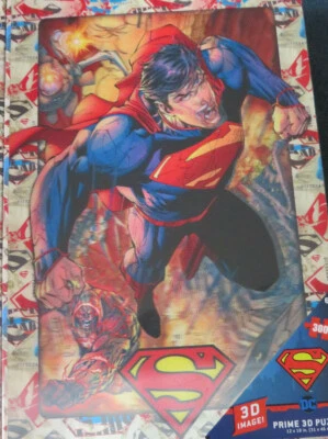Prime 3D DC Comics Superman Image Puzzle 12" x 18" 300 Pieces New Sealed - Image 1 of 4