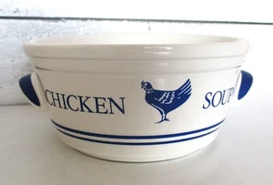 Vintage FTD FTDA Huhn Suppe Schüssel Get Well Serie Steinzeug blau weiß Korea - Bild 1 von 5