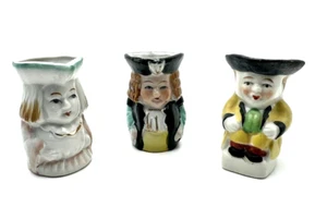 Lot of 3 Vintage Toby Mugs Mini Creamers Made in Occupied Japan Colonial 2.5" - Picture 1 of 16