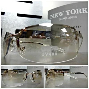 CONTEMPORARY MODERN CLUB RAVE COOL FASHION SUN GLASSES Silver Frame Clear Lens - Picture 1 of 7