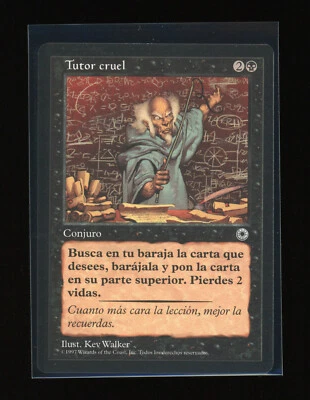 MTG Spanish Portal CRUEL TUTOR Sorcery NM Black RARE Magic the Gathering EDH - Image 1 of 2