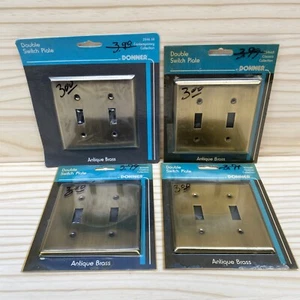 X4 Double Light Switch Plate Cover Vintage Donner Classica Collection 8546AB - Picture 1 of 4