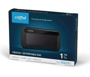 Crucial X8 1TB USB 3.2 Gen 2 Type-C Portable SSD External Solid State Drive - Photo 1/6