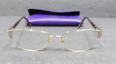 Anteojos rectangulares vintage con marco de metal y estuche púrpura Foto 1 de 4