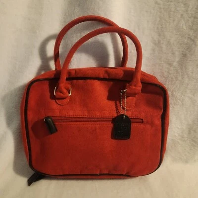 Lancome Red Suede Makeup Tote With Bonus Zip Bag Included NWT - Image 1 of 4