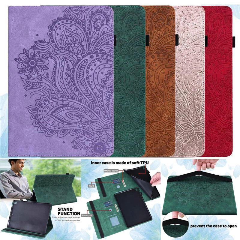 For Galaxy Tab A9 A8 A7 S10 S9 FE S8 S7 Tablet Leather Wallet Stand Case Cover - Image 1 of 4