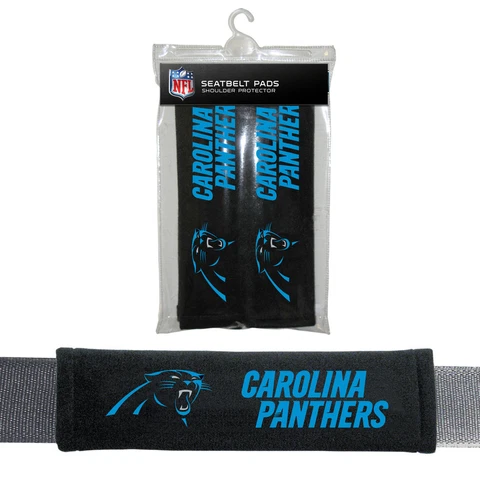 NFL Carolina Panthers Seat Belt Pads Velour Pair by Fremont Die Cover