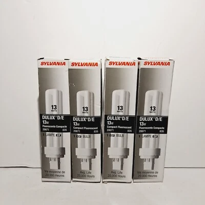 4 Pack Sylvania 20671 13W 3500K 4-Pin Base CF13DD/E/835/ECO - Image 1 of 2