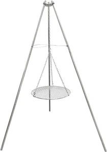 Camp Fire Tripod for Cooking, Stainless Steel Camping Fire Grill with Adjustable - Picture 1 of 9
