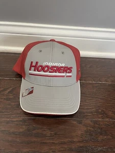Indiana Hoosiers Russell Ball Cap Hat Trucker Gray Red Embordered - Picture 1 of 4