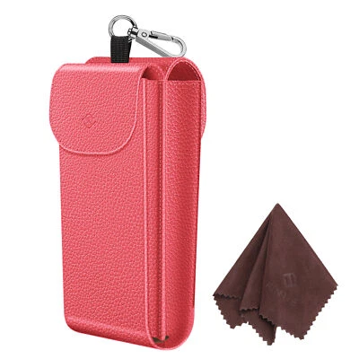 Double Glasses Case Sunglasses Eyeglasses Eyewear Protective Pouch Bag w/ Hook - Image 1 of 4