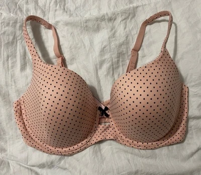 Victoria’s Secret Sujetador Mujer 38DD Rosa/Negro Melocotón Lunares cl Foto 1 de 4