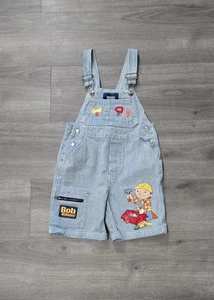 Vintage Bob der Baumeister Denim Kleinkind Latzhose Shortalls Jungen Y2K Größe 4 - Bild 1 von 12