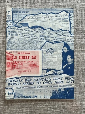 1959 Washington SENATORS Baseball OLD TIMERS DAY Progam v White Sox - Image 1 of 4