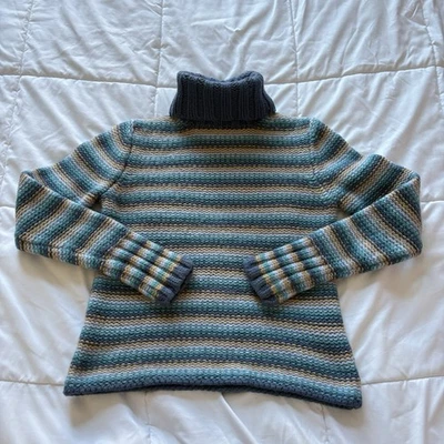 Suéter tejido de lana a rayas azules talla pequeña Gap vintage años 90 vacaciones otoño Foto 1 de 4