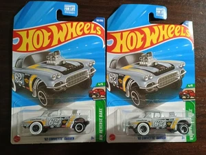 2024 Hot Wheels '62 Corvette Gasser Collector 2x Lot Gray/Black/Yellow - Picture 1 of 5
