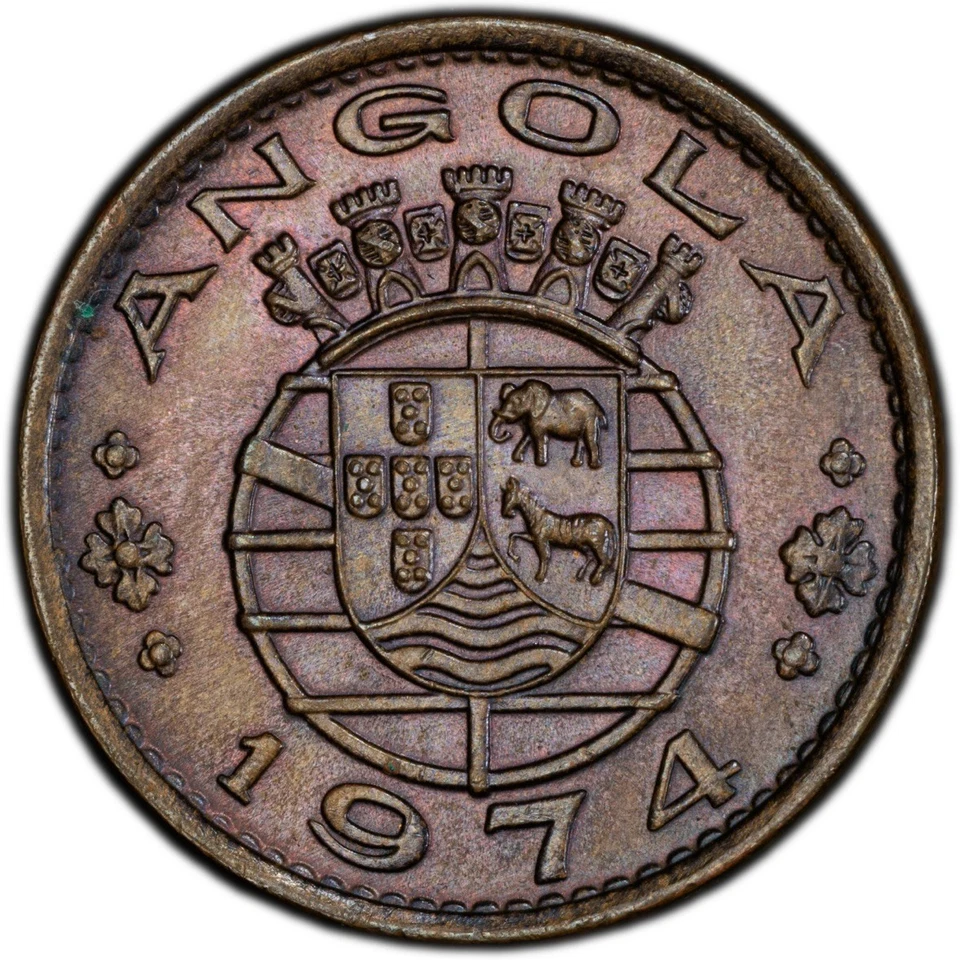 MS64BN 1974 Angola 1 Escudo, PCGS Trueview- Nicely Toned - Image 1 of 4
