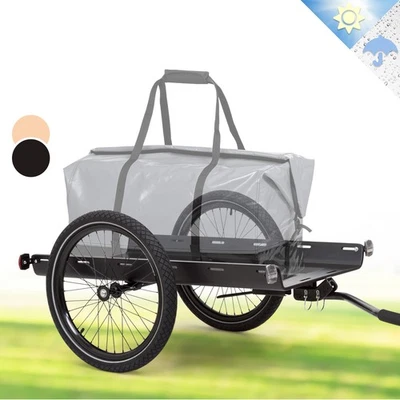Lastenanhänger Fahrradanhänger Handwagen Transporter 50L 40 kg 16" Räder Schwarz - Bild 1 von 4