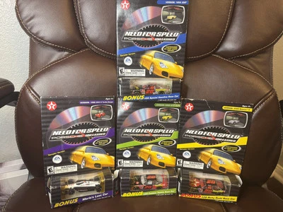 Need For Speed Porsche Unleashed #28 Texaco & Mario’s, 4 Cars NASCAR Die Cast - Image 1 of 4