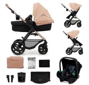 Kinderkraft MOOV2 Kinderwagen 3 in 1 Kinderwagenset bis 26 kg, Babyschale, beige - Bild 1 von 1