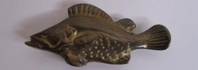 Estatuilla de pez trucha de latón macizo de colección miniatura pisapapeles pesca 3,5" Foto 1 de 4