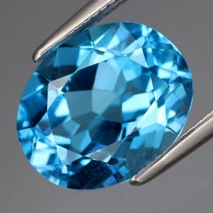 4.04Ct.Ravishing Color Swiss Blue Topaz Brazil Full Sparkling&CLEAN! - Picture 1 of 4