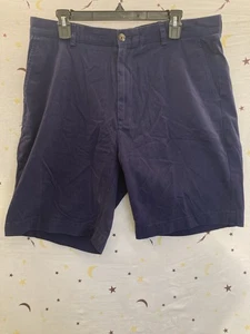 Pantalones cortos informales para hombre Roundtree & Yorke azul marino talla 36 frente plano mezcla de algodón - Imagen 1 de 7